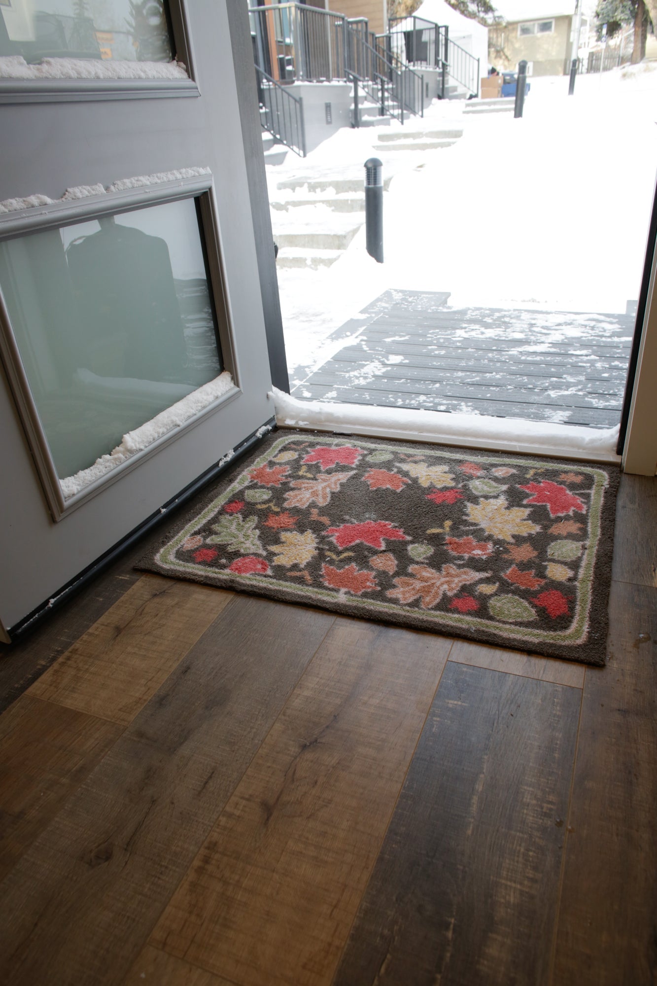 This Canadian-themed mat was designed to welcome Canadian veterans into their new homes through the Homes for Heroes micro homes program. Erica Dornbusch's design serves as a reminder of how we appreciate the selfless service of our brave vets. A cheery, daily thank you and "Welcome Home".