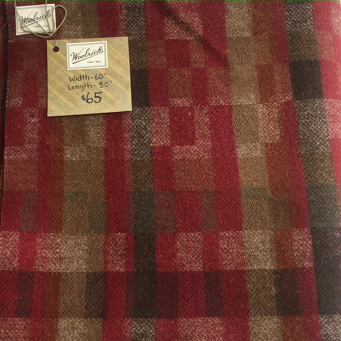 Wool Fabric - Red Brick Pattern 60" x 50"