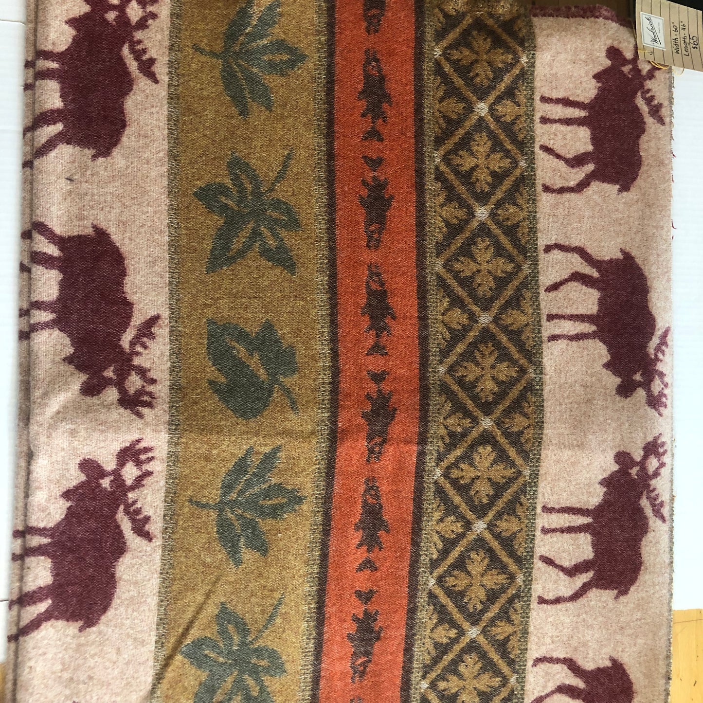 Wool Fabric - Moose Pattern 60" x 46"