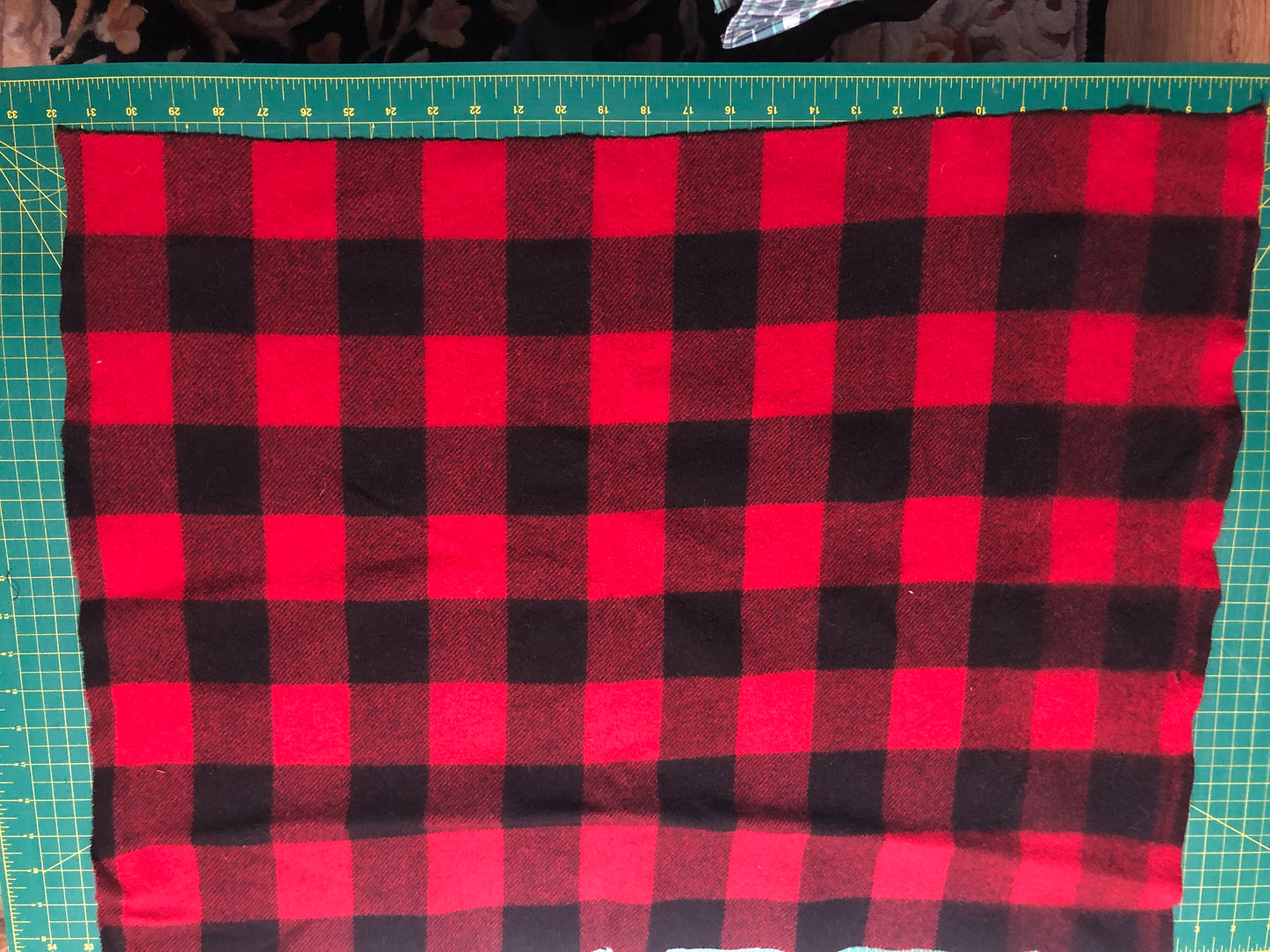 Red Check Wool Fabric