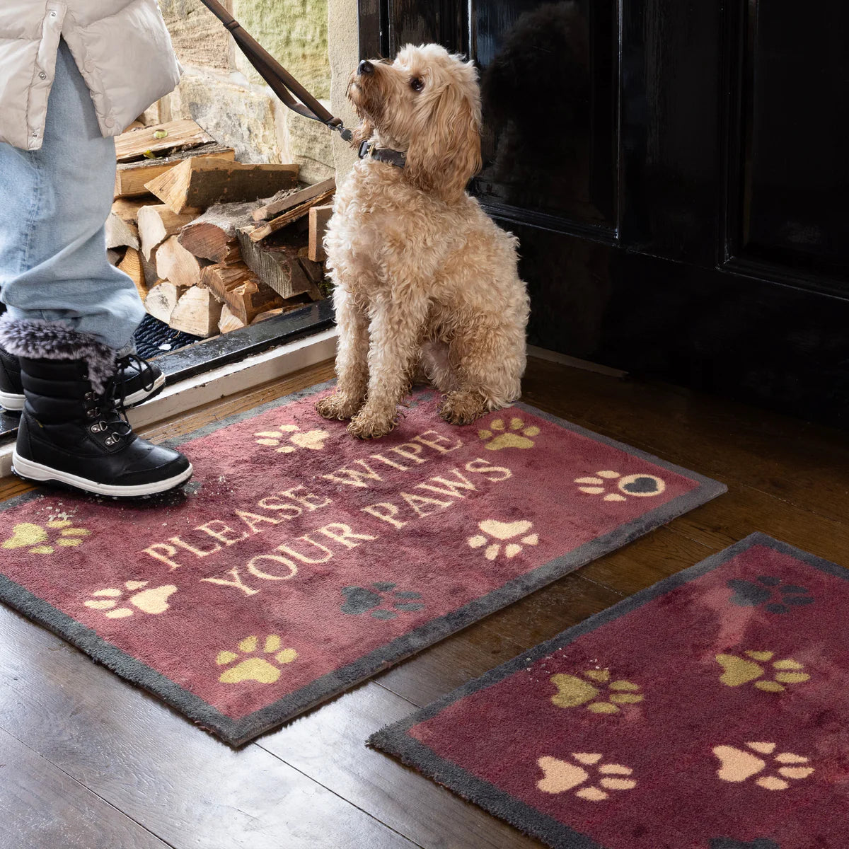 Wipe Your Paws Burgundy