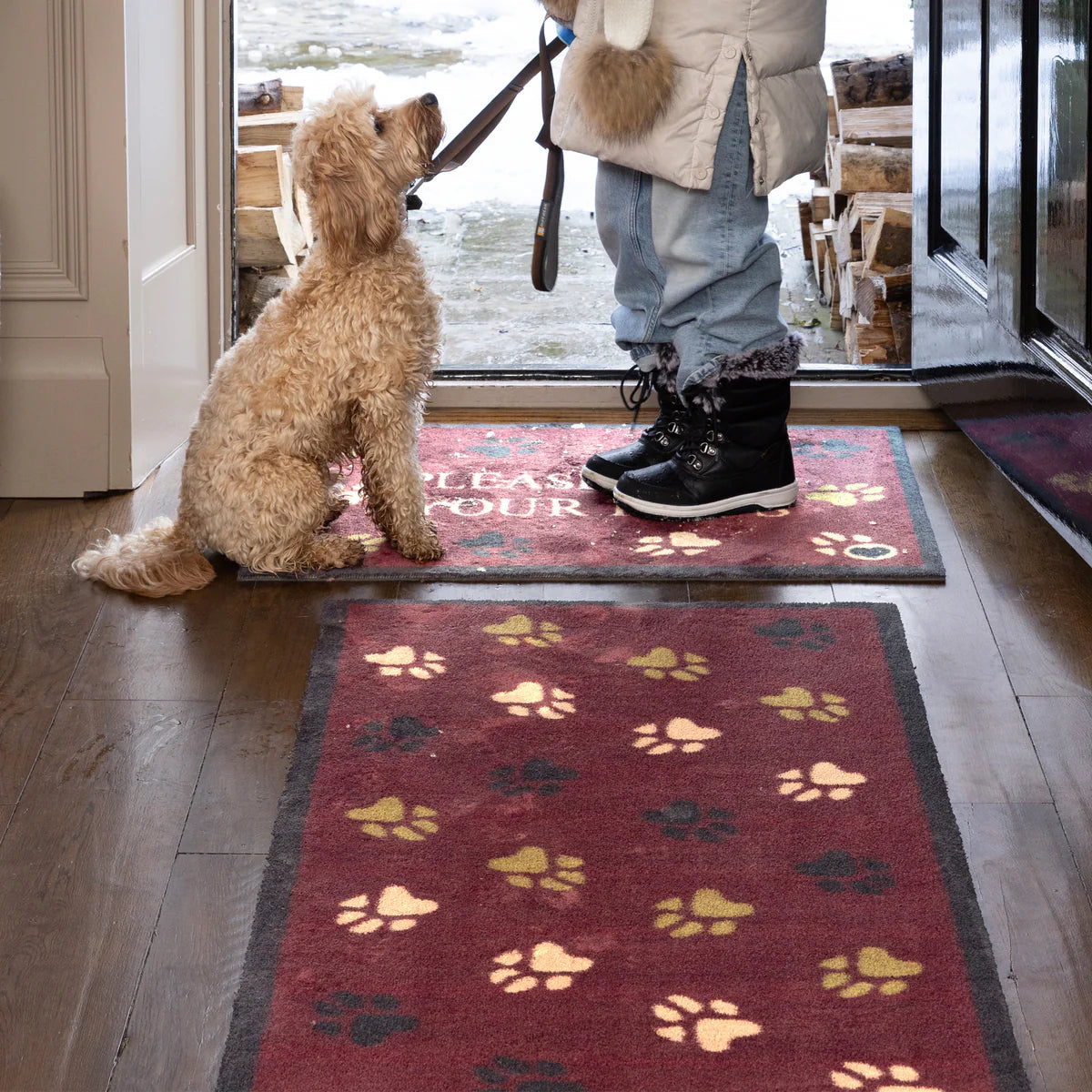 Wipe Your Paws Burgundy