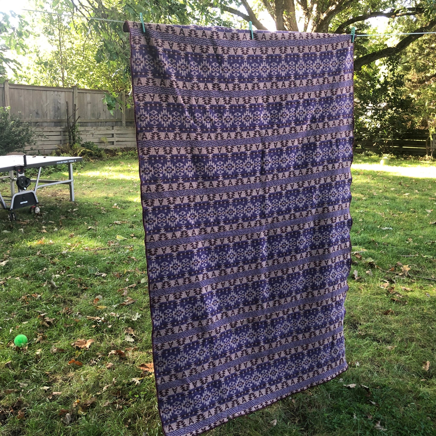 Purple Pattern - Wool Blanket 49” x 74”