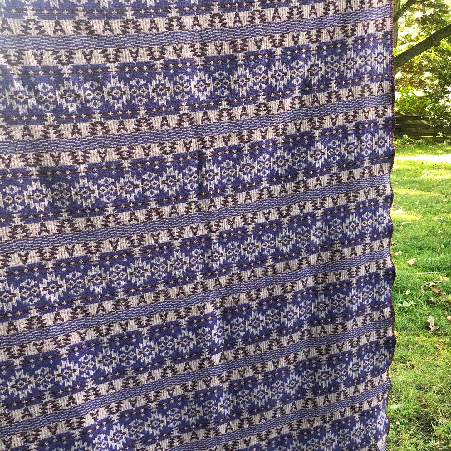 Purple Pattern - Wool Blanket/Throw 49” x 74”