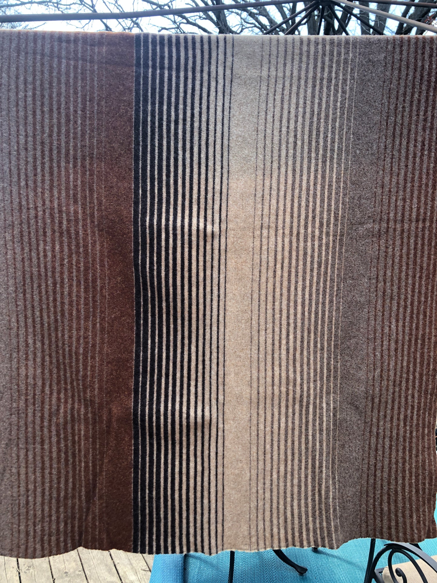 Brown Stripes Wool Fabric 44 x 60 inches