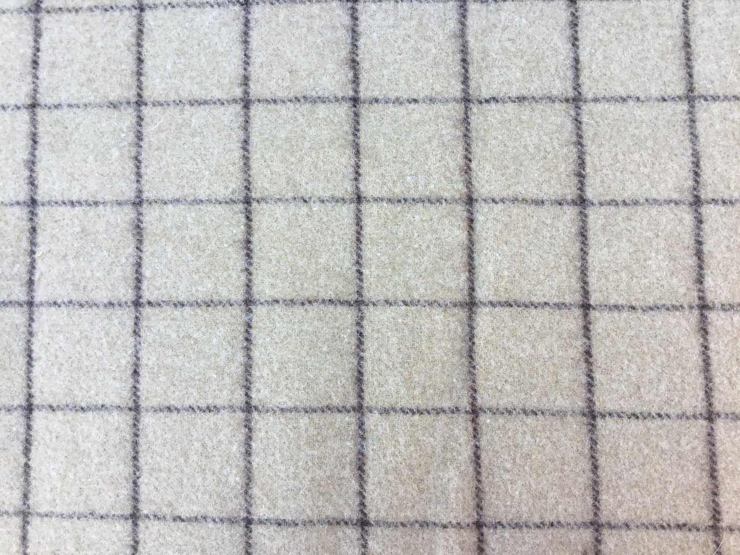 Camel Brown Check Wool Fabric 34 x 50"