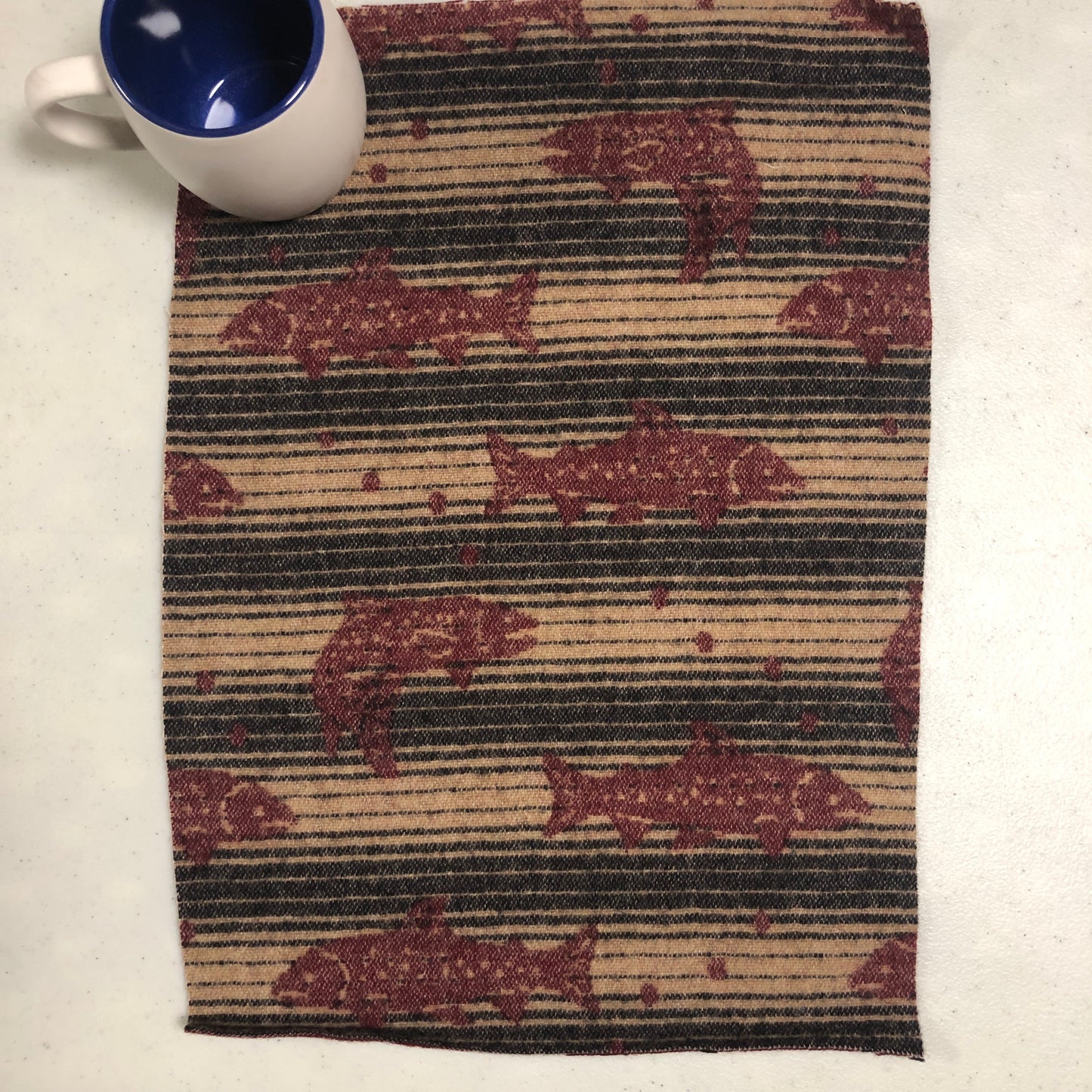 Fish Pattern Wool Fabric
