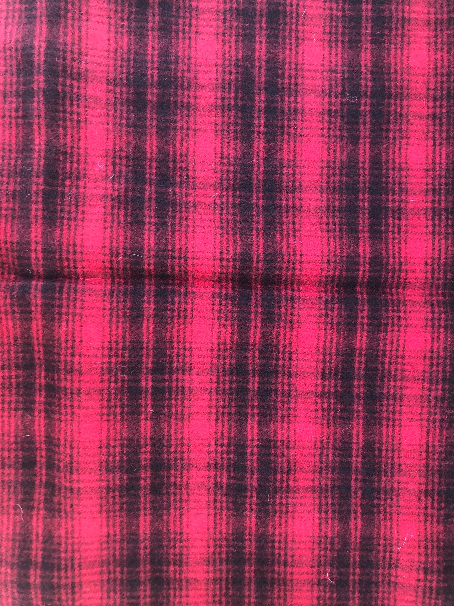 Red/Black Wool Fabric 35 x 60"