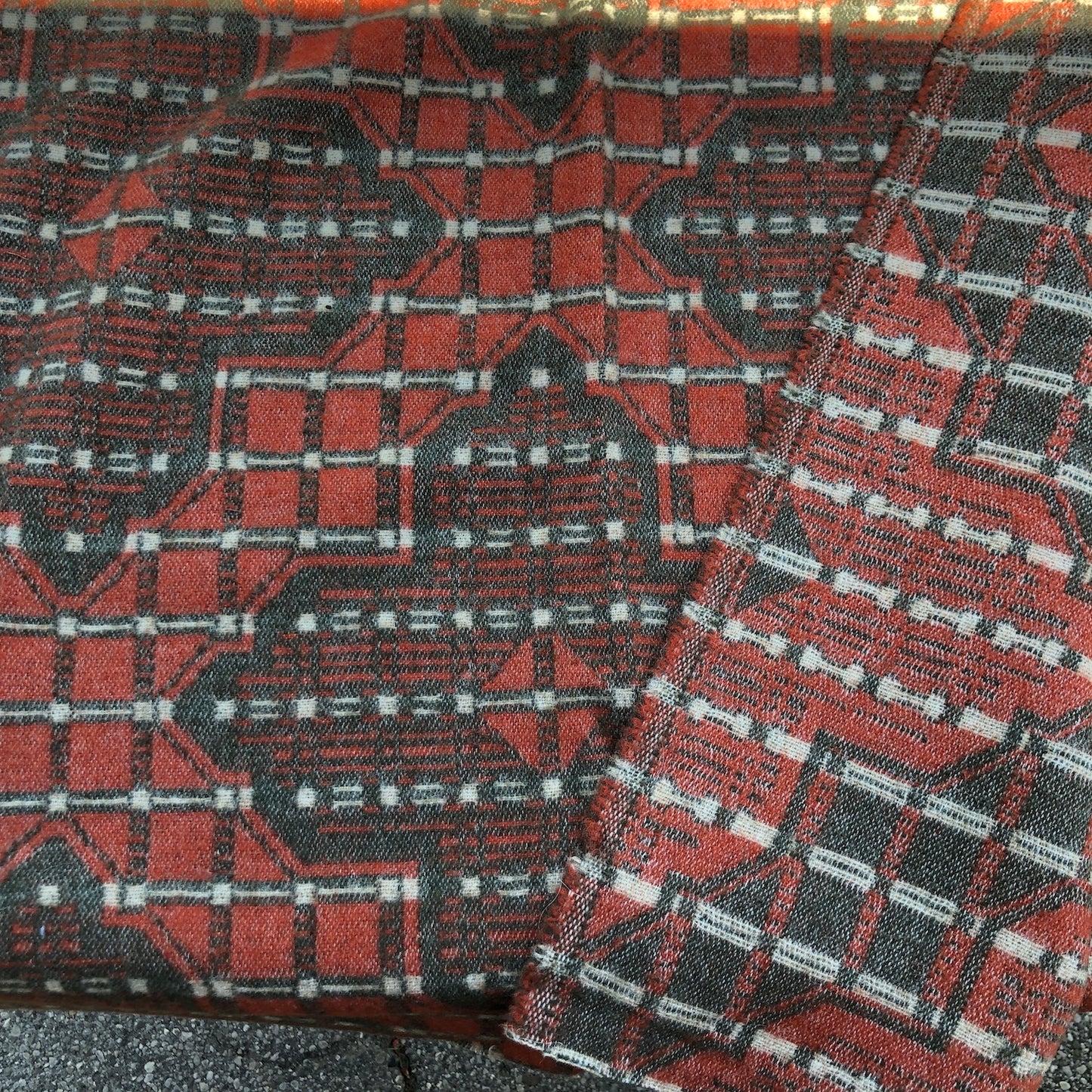 Rust and Brown Wool Fabric 43 x 60