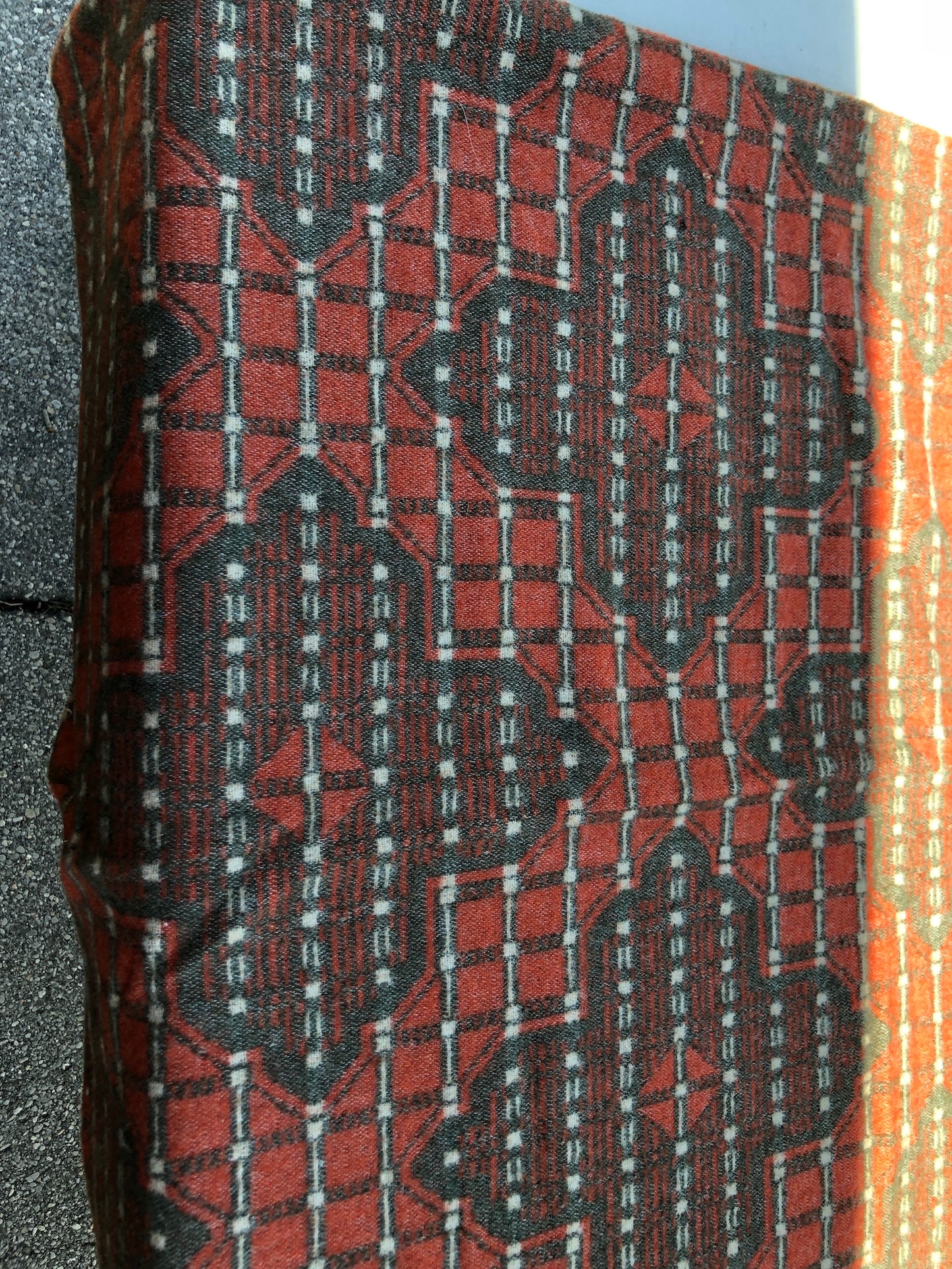 Rust and Brown Wool Fabric 43 x 60