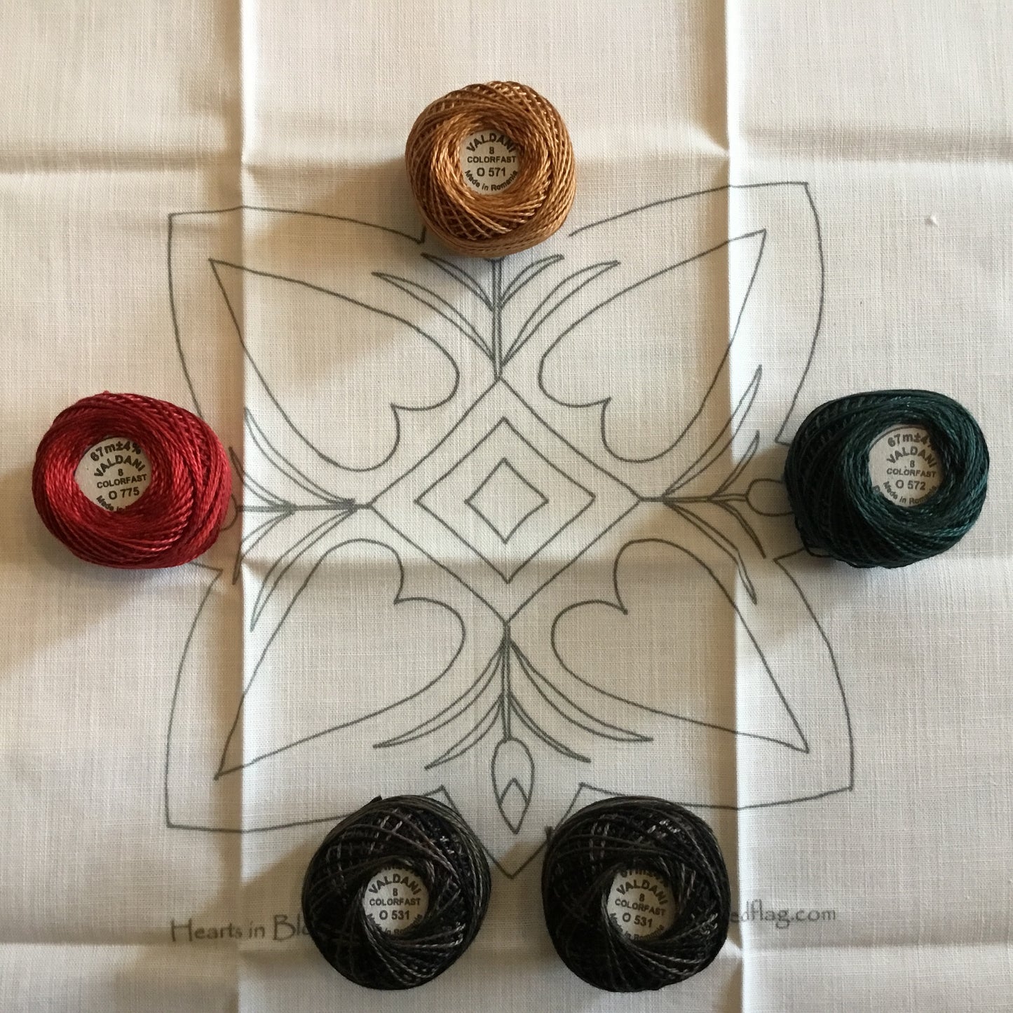 Punch Needle Embroidery - "Hearts in Bloom" Pattern