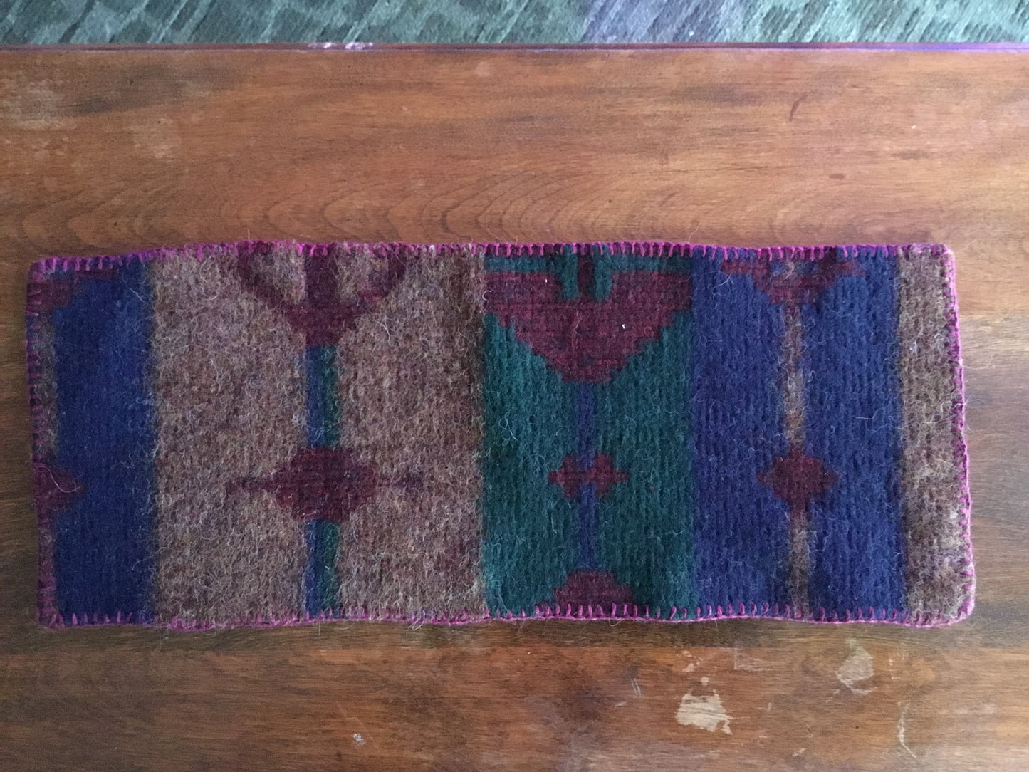 Burgundy Trimmed Table Runner 7.5" x 18"
