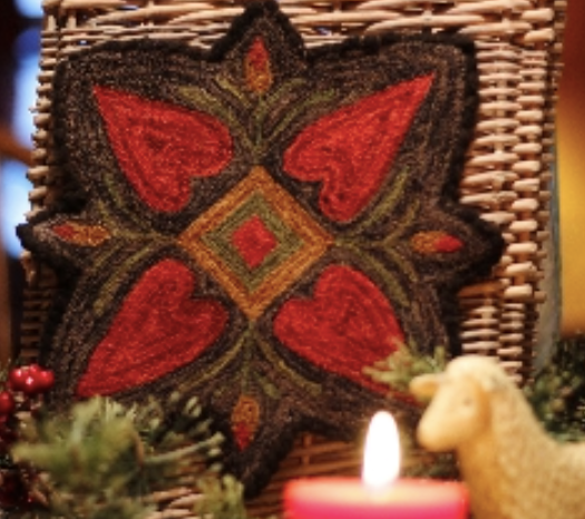 Punch Needle Embroidery - "Hearts in Bloom" Pattern