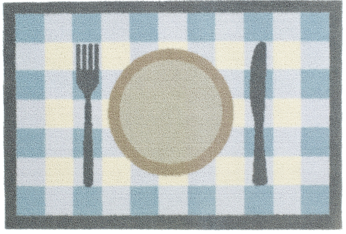 Teatime Check Blue - 16" x 24"