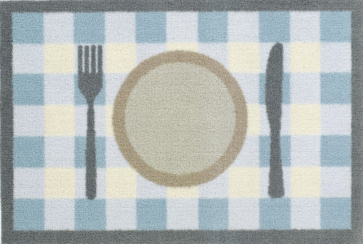 Teatime Check Blue - 20" x 30"