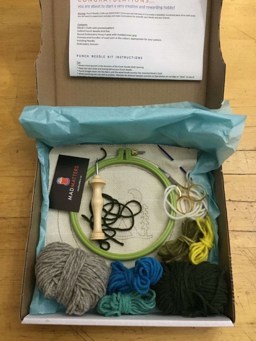 Turquoise Camper Mug Rug - Oxford Punch Needle Kit