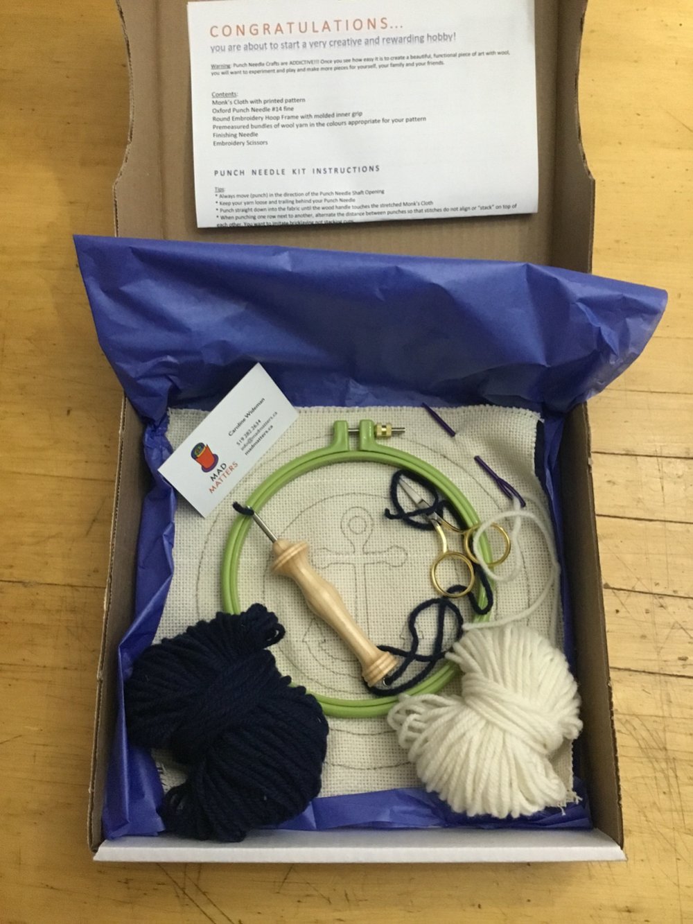 Anchor Mug Rug - Oxford Punch Needle Kit
