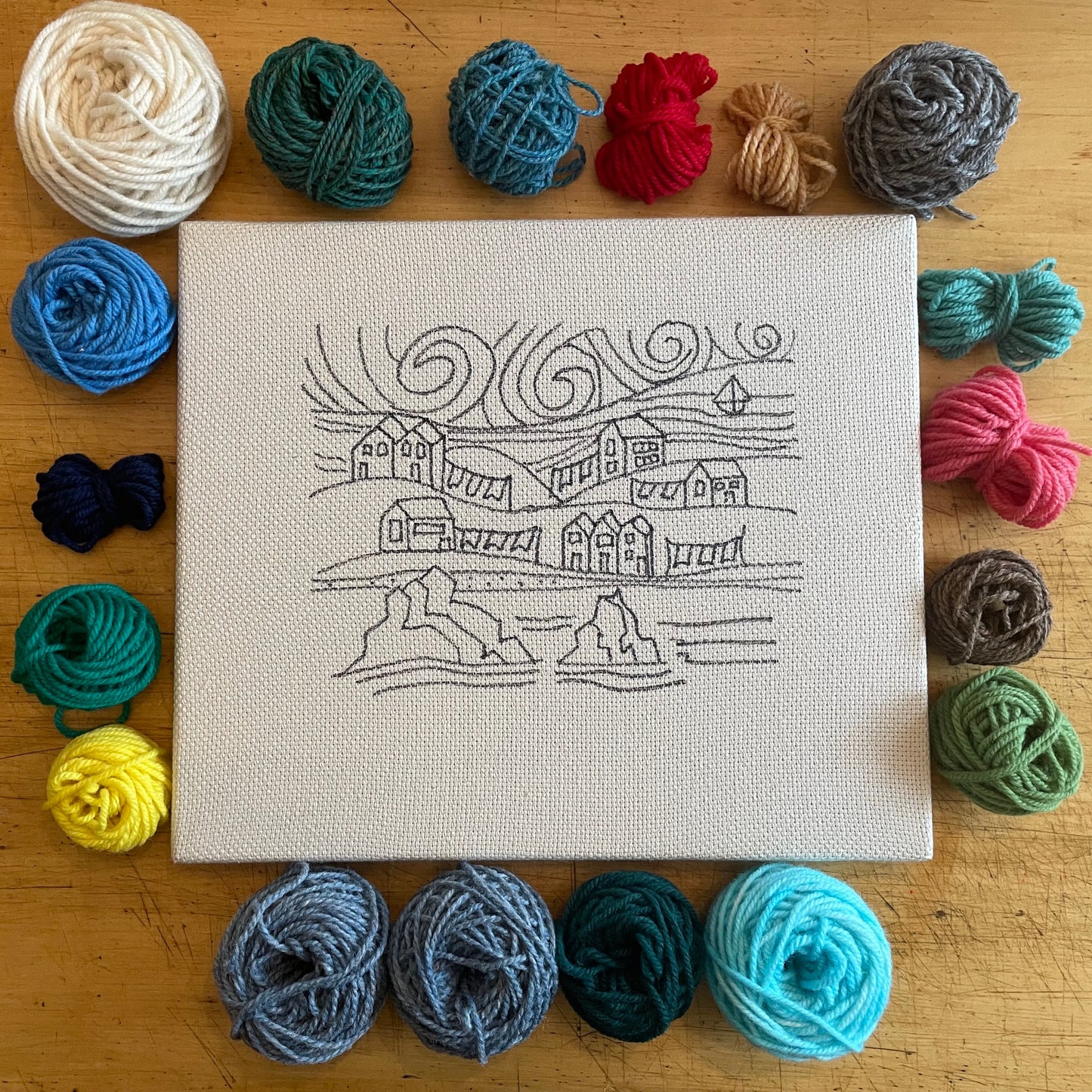 Punch Needle Kit - Clothesline Village