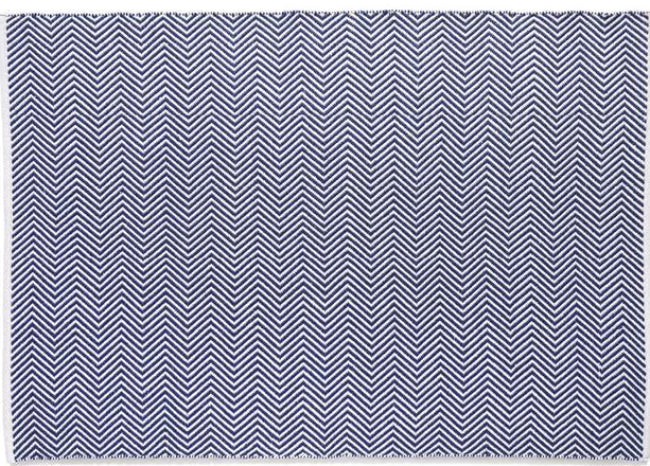Hug Rug Woven Herringbone Navy