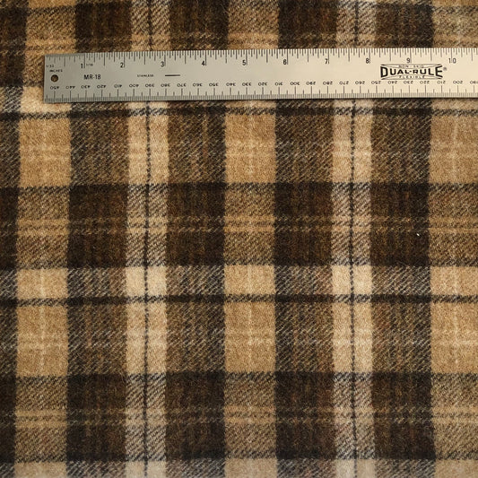 Wool Fabric - Brown Tartan