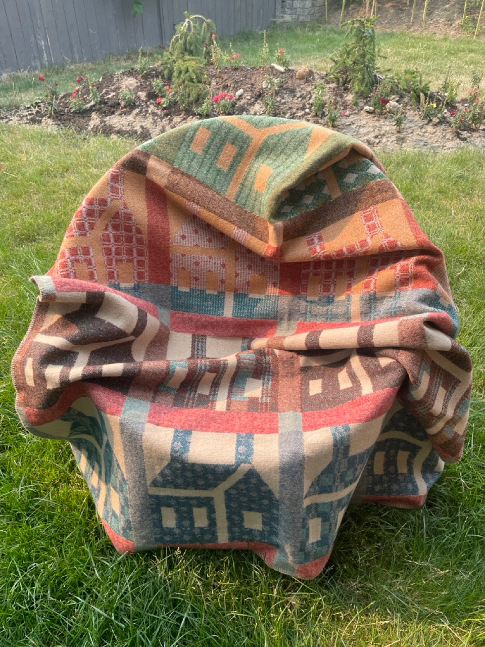 Vintage House Wool Blanket 46" x 60"