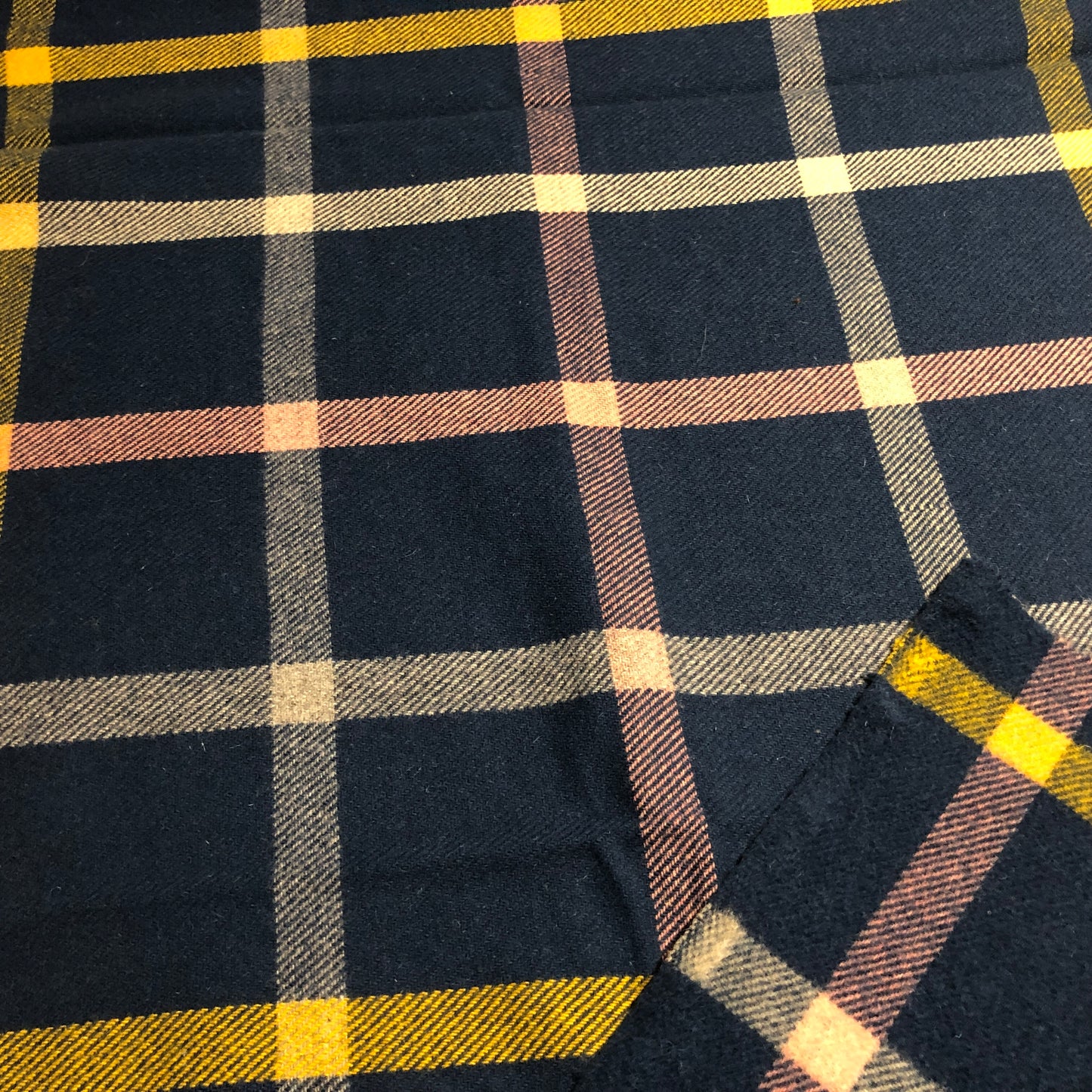 Wool Fabric - Blue/ Pink/Yellow