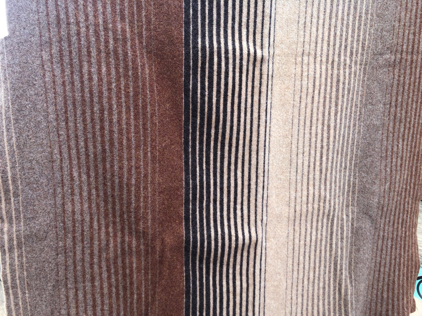 Brown Stripes Wool Fabric 44 x 60 inches