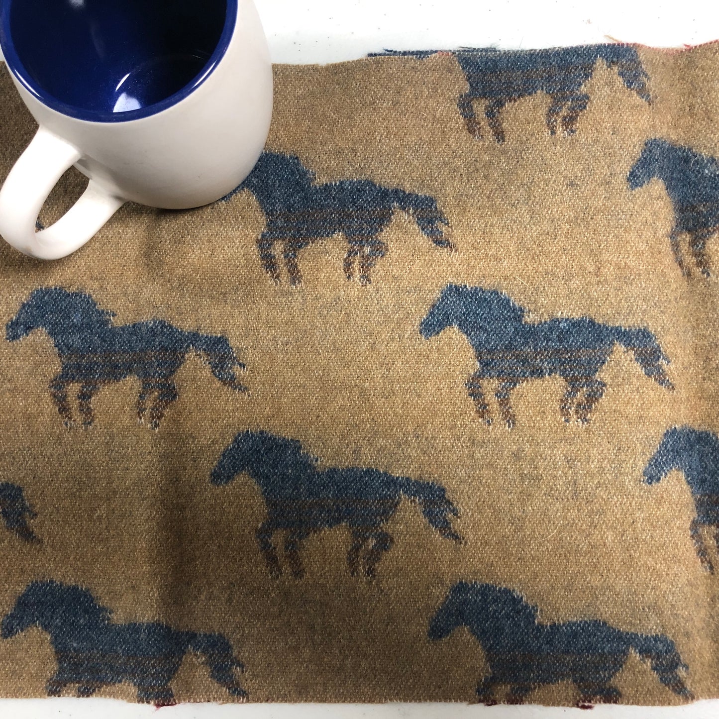 Horse Pattern Wool Fabric