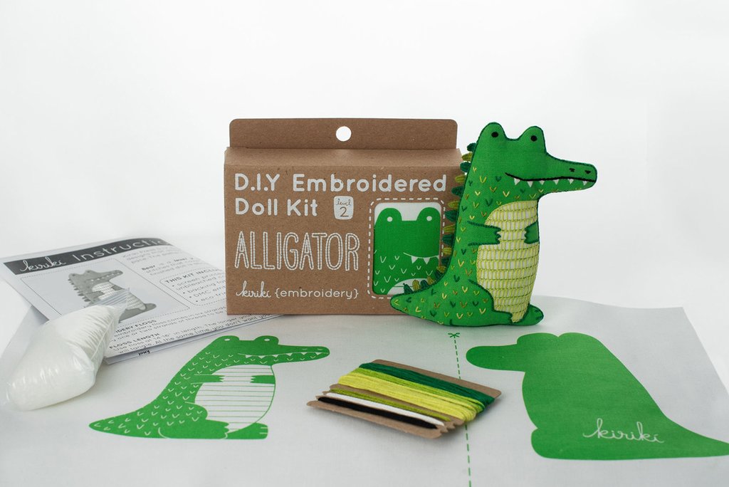 Alligator Embroidery Doll Kit - Level 2