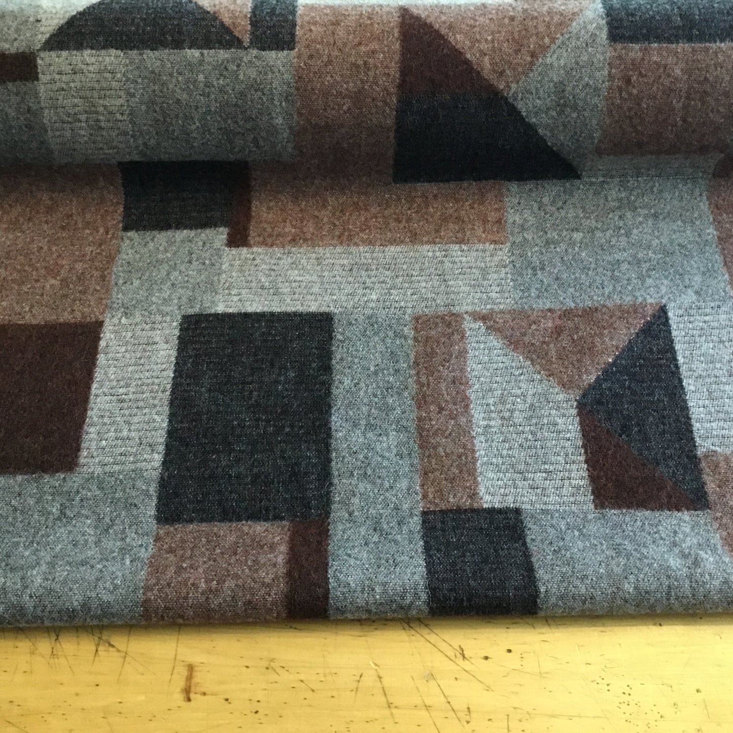 Wool Fabric  - Geo - Brown