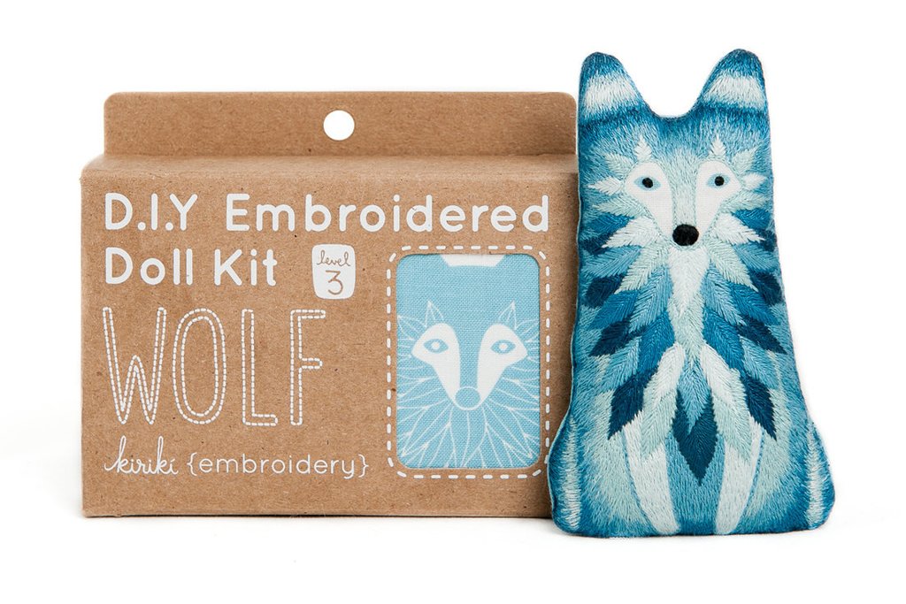 Wolf Embroidery Doll Kit - Level 3